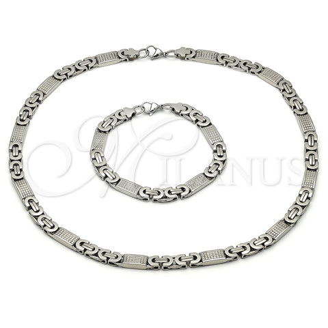 Collar y Pulsera 06.116.0049.22 Acero Inoxidable, Pulido, Tono Plateado