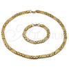 Collar y Pulsera 06.116.0049.2 Acero Inoxidable, Pulido, Tono Dorado