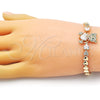 Pulsera Elegante 03.283.0282.1.07 Oro Laminado, Diseño de Osito y Arco, con Blanca and Verde Zirconia Cubica, Pulido, Tono Dorado (06 MM Thickness, 7 Inches Length)