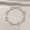 Pulsera Elegante 03.213.0231.08 Oro Laminado, con Micro Pave Blanca, Pulido, Tono Dorado (Grosor 10 MM, 8 Pulgadas de Largo)