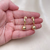 Arete Colgante 02.195.0211 Oro Laminado, Diseño de Bola, Pulido, Tono Dorado