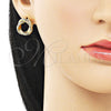 Arete Dormilona 02.163.0217 Oro Laminado, Diseño de Nudo, Pulido, Tono Dorado