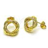 Arete Dormilona 02.163.0217 Oro Laminado, Diseño de Nudo, Pulido, Tono Dorado