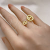 Anillo Elegante 01.196.0001 Oro Laminado, Diseño de Puff Mariner, Pulido, Tono Dorado (One size fits all)