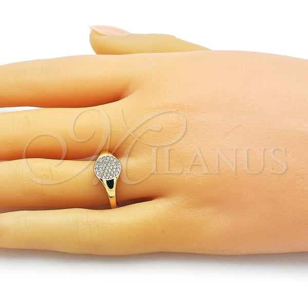 Anillo Multi Piedra 01.196.0011 Oro Laminado, con Blanca Micro Pave, Pulido, Tono Dorado (One size fits all)