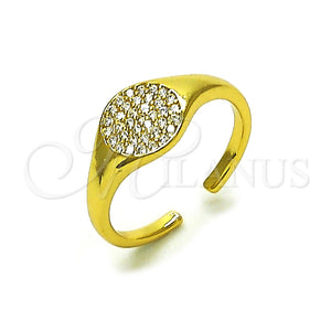 Anillo Multi Piedra 01.196.0011 Oro Laminado, con Blanca Micro Pave, Pulido, Tono Dorado (One size fits all)