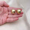 Arete Gancho Frances 02.163.0221 Oro Laminado, Diseño de Bola y Hueco, Pulido, Tono Dorado