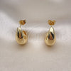 Arete Dormilona 02.163.0226 Oro Laminado, Diseño de Bola, Pulido, Tono Dorado
