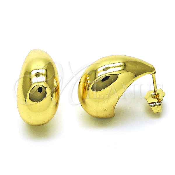 Arete Dormilona 02.163.0226 Oro Laminado, Diseño de Bola, Pulido, Tono Dorado