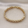 Pulsera Elegante 03.283.0342.07 Oro Laminado, con Micro Pave Blanca, Pulido, Tono Dorado (Grosor 09 MM, 7 Pulgadas de Largo)