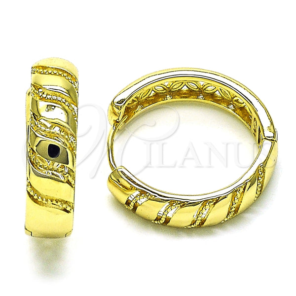 Argolla Huggie 02.213.0577.25 Oro Laminado, Diseño de Mariposa, Pulido, Tono Dorado