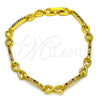 Pulsera Elegante 03.346.0021.07 Oro Laminado, Diseño de Besos y Abrazos y Infinito, con Multicolor Micro Pave, Pulido, Tono Dorado (05 MM Thickness, 7 Inches Length)