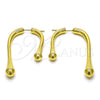 Arete Dormilona 02.195.0232 Oro Laminado, Pulido, Tono Dorado
