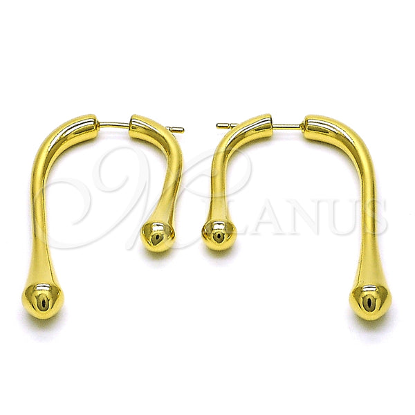 Arete Dormilona 02.195.0232 Oro Laminado, Pulido, Tono Dorado