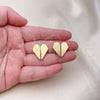 Arete Dormilona 02.195.0234 Oro Laminado, Diseño de Corazón, Pulido, Tono Dorado