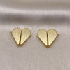 Arete Dormilona 02.195.0234 Oro Laminado, Diseño de Corazón, Pulido, Tono Dorado