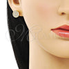Arete Dormilona 02.342.0300 Oro Laminado, con Blanca Micro Pave and Blanca Zirconia Cubica, Pulido, Tono Dorado