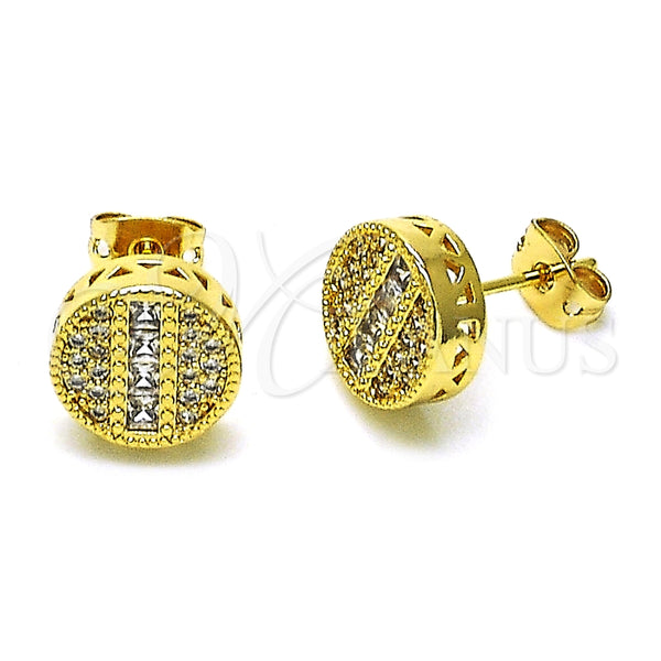 Arete Dormilona 02.342.0300 Oro Laminado, con Blanca Micro Pave and Blanca Zirconia Cubica, Pulido, Tono Dorado