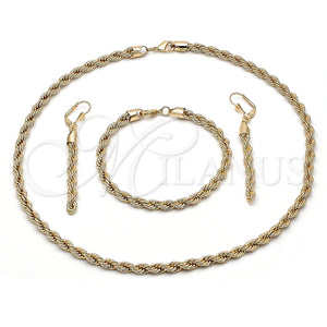 Collar, Pulsera y Dije 06.372.0065 Oro Laminado, Diseño de Rope, Pulido, Tono Dorado