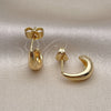 Arete Dormilona 02.195.0236 Oro Laminado, Pulido, Tono Dorado