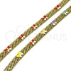 Pulsera Elegante 03.331.0216.08 Oro Laminado, Diseño de Mariposa y Bismarco, Esmaltado Rojo, Tono Dorado (08 MM Thickness, 8 Inches Length)