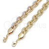 Pulsera Elegante 03.331.0221.09 Oro Laminado, Diseño de Rolo, Diamantado, Tono Dorado (13 MM Thickness, 9 Inches Length)