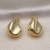 Arete Dormilona 02.163.0233 Oro Laminado, Diseño de Gota, Pulido, Tono Dorado