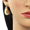 Arete Dormilona 02.163.0241 Oro Laminado, Diseño de Gota, Pulido, Tono Dorado