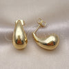Arete Dormilona 02.163.0241 Oro Laminado, Diseño de Gota, Pulido, Tono Dorado