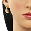 Arete Dormilona 02.163.0250 Oro Laminado, Diseño de Gota, Pulido, Tono Dorado