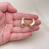 Arete Dormilona 02.163.0250 Oro Laminado, Diseño de Gota, Pulido, Tono Dorado