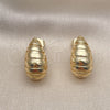 Arete Dormilona 02.163.0251 Oro Laminado, Diseño de Gota, Pulido, Tono Dorado