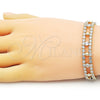 Pulsera Tennis 03.284.0036.07 Oro Laminado, con Blanca Zirconia Cubica, Pulido, Tono Dorado (10 MM Thickness, 7 Inches Length)
