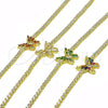 Pulsera Tennis 03.284.0040.08 Oro Laminado, Diseño de Mariposa y Baguette, con Blanca Zirconia Cubica, Pulido, Tono Dorado (03 MM Thickness, 8 Inches Length)
