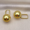 Arete Colgante 02.368.0086 Oro Laminado, Diseño de Bola, Pulido, Tono Dorado