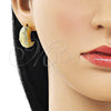 Arete Dormilona 02.368.0089 Oro Laminado, Diseño de Luna y Estrella, Diamantado, Tono Dorado