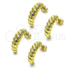 Argolla Pequeña 02.163.0275.23 Oro Laminado, Diseño de Torcido, Pulido, Tono Dorado