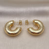Argolla Pequeña 02.163.0277.25 Oro Laminado, Diseño de Hueco, Pulido, Tono Dorado