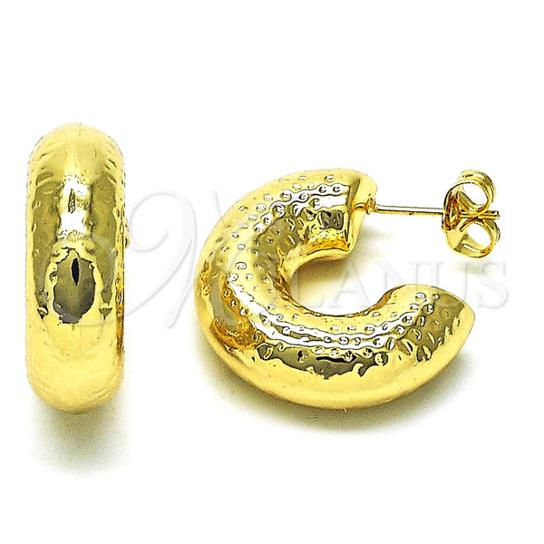 Argolla Pequeña 02.163.0277.25 Oro Laminado, Diseño de Hueco, Pulido, Tono Dorado