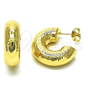 Argolla Pequeña 02.163.0277.25 Oro Laminado, Diseño de Hueco, Pulido, Tono Dorado
