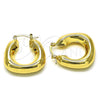 Argolla Mediana 02.163.0280.27 Oro Laminado, Diseño de Hueco, Pulido, Tono Dorado