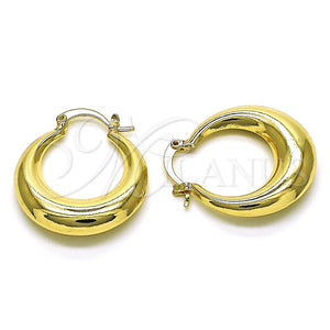 Argolla Mediana 02.163.0170.30 Oro Laminado, Diseño de Hueco, Pulido, Tono Dorado