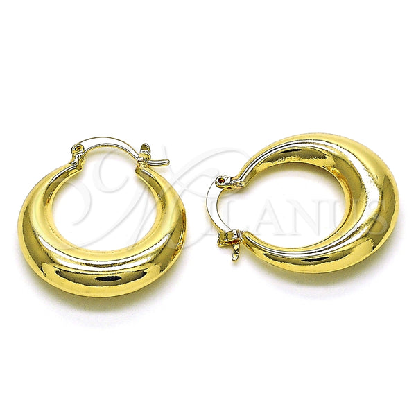 Argolla Mediana 02.163.0170.30 Oro Laminado, Diseño de Hueco, Pulido, Tono Dorado