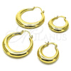 Argolla Mediana 02.163.0170.30 Oro Laminado, Diseño de Hueco, Pulido, Tono Dorado