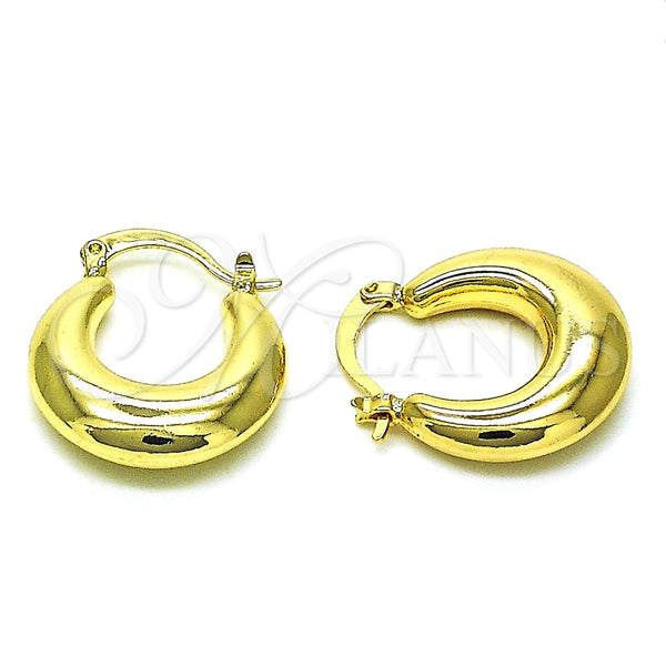 Argolla Pequeña 02.163.0283.20 Oro Laminado, Diseño de Hueco, Pulido, Tono Dorado
