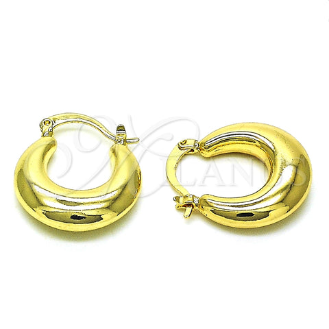 Argolla Pequeña 02.163.0283.20 Oro Laminado, Diseño de Hueco, Pulido, Tono Dorado