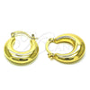 Argolla Pequeña 02.163.0283.20 Oro Laminado, Diseño de Hueco, Pulido, Tono Dorado