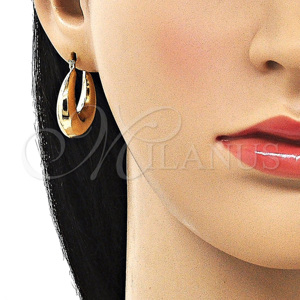 Argolla Pequeña 02.163.0283.25 Oro Laminado, Diseño de Hueco, Pulido, Tono Dorado