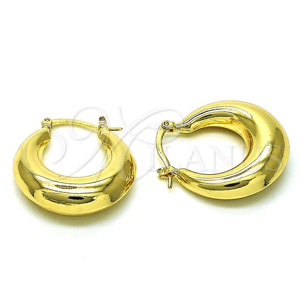 Argolla Pequeña 02.163.0283.25 Oro Laminado, Diseño de Hueco, Pulido, Tono Dorado