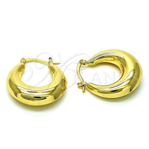 Argolla Pequeña 02.163.0283.25 Oro Laminado, Diseño de Hueco, Pulido, Tono Dorado